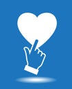Hand cursors heart Royalty Free Stock Photo