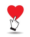 hand cursors heart Royalty Free Stock Photo
