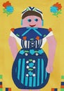 Hand Cut Paper Cut Farmer\'s Wife Traditional Hessian Costume