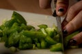 Slicing bell pepper