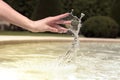 Hand dancing with the water