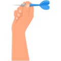 Hand with darts vector aiming goal illustration