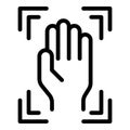 Hand data scan icon outline vector. Digital reader Royalty Free Stock Photo