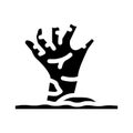 hand dead zombie glyph icon vector illustration Royalty Free Stock Photo