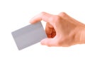 Hand with a debit card