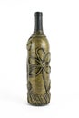 Hand decorated bottle of wine Royalty Free Stock Photo