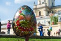 140 hand-decorated Easter eggs which were rescued from Eastern Ukraine and placed on exhibition in Lviv, Ukraine