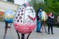 140 hand-decorated Easter eggs which were rescued from Eastern Ukraine and placed on exhibition in Lviv, Ukraine