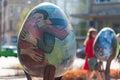 140 hand-decorated Easter eggs which were rescued from Eastern Ukraine and placed on exhibition in Lviv, Ukraine