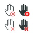 Hand delete icon. Illustration vector Royalty Free Stock Photo