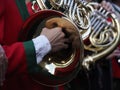 hand detail playing traditional band instrument