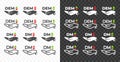 Hand and Deutsche Mark, DEM with up and down arrow currency exchange rate vector design. Foreign currencies, exchange rates value