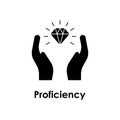 hand, diamond, proficiency icon. Element of business icon for mobile concept and web apps. Detailed hand, diamond, proficiency