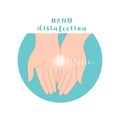 Hand disinfection sticker