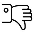 Hand dislike icon, outline style Royalty Free Stock Photo