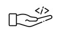 Hand Displaying Code Icon, Software Development and Digital Creation, vector design Generative AI Royalty Free Stock Photo