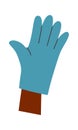 Hand in disposable gloves flat icon