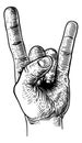 Heavy Metal Rock Music Hand Sign Gesture