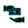 hand dollar money icon illustration symbol design