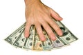 Hand on dollars Royalty Free Stock Photo