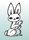 Hand draw animal rabbit