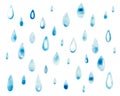 Hand draw aquarelle art paint blue watercolor rain Royalty Free Stock Photo