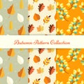 Autumn leaves seamless pattern wallpaper image Royalty Free Stock Photo