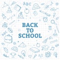 School and education doodles hand drawn vector sketch symbols and objects Royalty Free Stock Photo