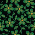 Hand draw beautiful flower with branch seamless pattern