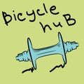 Hand draw bicycle hub Royalty Free Stock Photo