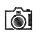 Hand draw black photograpic camera Royalty Free Stock Photo