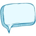 hand draw blue bubble speech Royalty Free Stock Photo