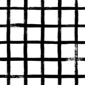 Hand draw brush grid black and white seamless pattern