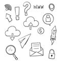 Hand draw business doodles digital platform illustration isolated background