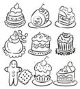 Hand draw cartoon cake icon Royalty Free Stock Photo