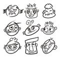 Hand draw cartoon head icon