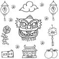 Hand draw Chinese decoration of doodles