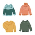 Hand draw cute knitted sweaters