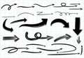 Hand draw directional arrows set sketch design Royalty Free Stock Photo