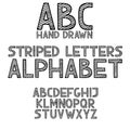 Hand draw doodle abc, alphabet grunge type font vector illustration Royalty Free Stock Photo