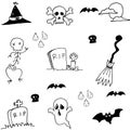 Hand draw doodle Halloween stock