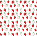 hand draw doodle strawberry pattern seamless