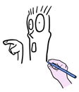 Hand draw face Royalty Free Stock Photo