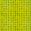 Hand draw green eco seamless pattern Royalty Free Stock Photo