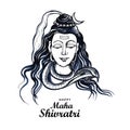 Hand draw hindu maha shivratri religious hindu festival card background