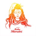 Hand draw hindu maha shivratri religious hindu festival card background