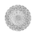 Monochrome color circle flowre shape mandala art on white background