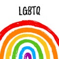 Hand draw LGBT pride with rainbow