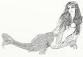 Mermaid, white background.