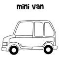 Hand draw of mini van Royalty Free Stock Photo